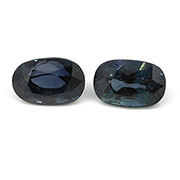 2.23 cttw Greenish Blue Pair of Oval Natural Blue Sapphires