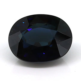 2.01 ct Oval Natural Blue Sapphire : Darkish Greenish Blue