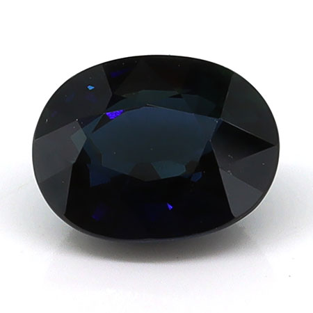2.01 ct Oval Natural Blue Sapphire : Darkish Greenish Blue