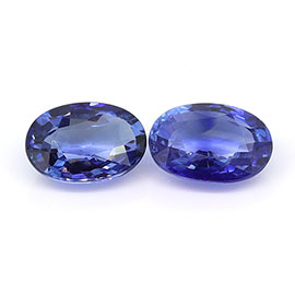 1.80 cttw Pair of Oval Natural Blue Sapphires : Fine Blue
