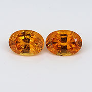 1.95 cttw Rich Orange Pair of Oval Natural Spessartite Garnets