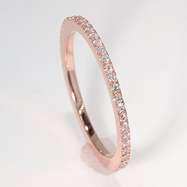 18K Rose Gold Band : 0.33 cttw Diamonds
