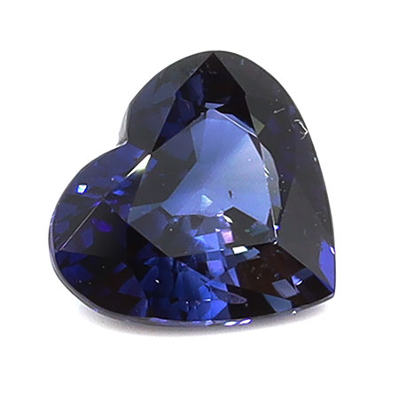 0.87 ct Heart Shape Natural Blue Sapphire : Darkish Blue