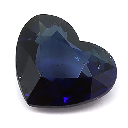 0.86 ct Heart Shape Natural Blue Sapphire : Darkish Blue