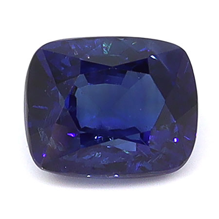 0.83 ct Cushion Cut Natural Blue Sapphire : Rich Blue