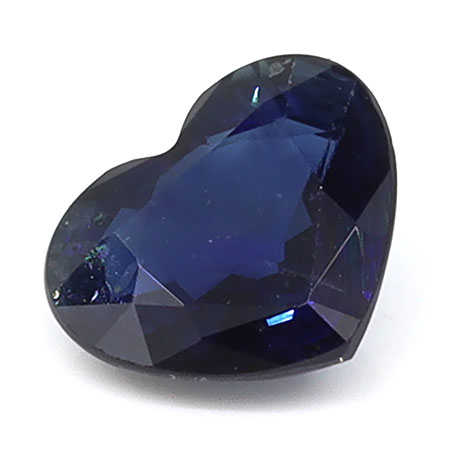 0.71 ct Heart Shape Natural Blue Sapphire : Darkish Blue