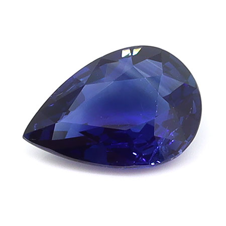 0.73 ct Pear Shape Natural Blue Sapphire : Rich Blue