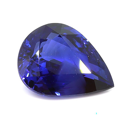 2.12 ct Pear Shape Natural Blue Sapphire : Rich Royal Blue