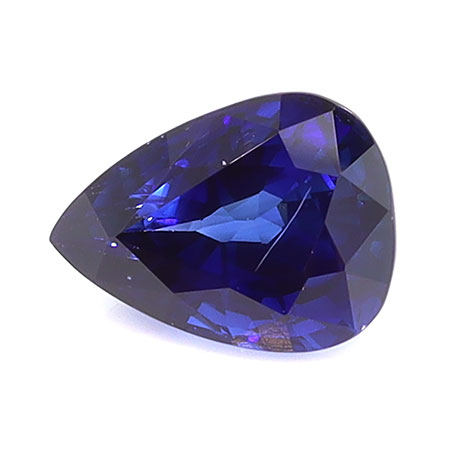 2.57 ct Pear Shape Natural Blue Sapphire : Royal Blue