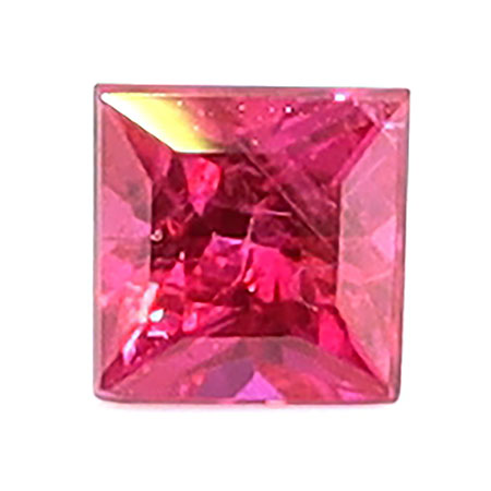 0.19 ct Princess Cut Natural Ruby : Fiery Red