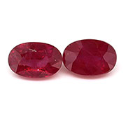 1.39 cttw Rich Red Pair of Oval Natural Rubies