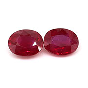 0.86 cttw Rich Red Pair of Oval Natural Rubies