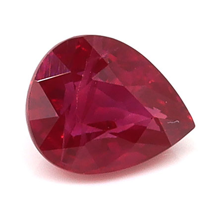 0.50 ct Pear Shape Natural Ruby : Fiery Red
