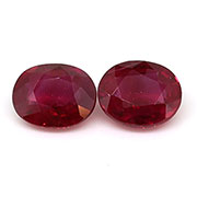 0.92 cttw Rich Pigeon Blood Red Pair of Oval Natural Rubies