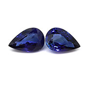 2.18 cttw Rich Blue Pair of Pear Shape Natural Blue Sapphires
