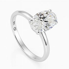 14K White Gold Solitaire Ring : 2.00 ct GIA Certified Diamond