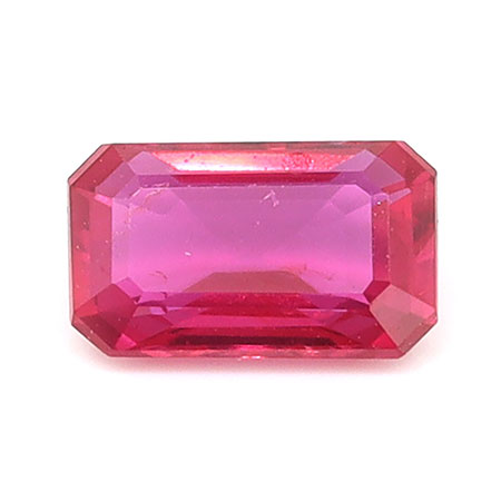 0.43 ct Emerald Cut Natural Ruby : Pinkish Red