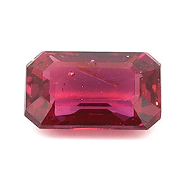 0.37 ct Emerald Cut Natural Ruby : Rich Pigeon Blood Red