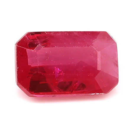 1.04 ct Emerald Cut Natural Ruby : Fiery Red