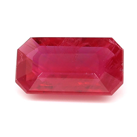 1.00 ct Emerald Cut Natural Ruby : Rich Pigeon Blood Red