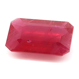 1.27 ct Emerald Cut Natural Ruby : Fiery Red
