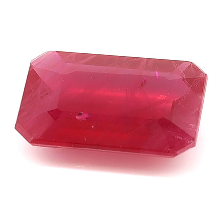 1.27 ct Emerald Cut Natural Ruby : Fiery Red