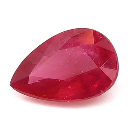 0.45 ct Pear Shape Natural Ruby : Fiery Red