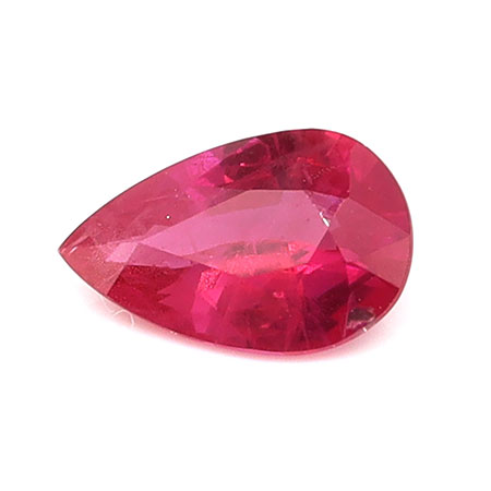 0.38 ct Pear Shape Natural Ruby : Fiery Red