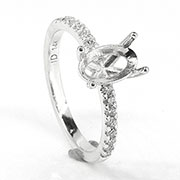 14K White Gold 0.20cttw Diamond Setting