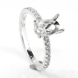 14K White Gold Multi Stone Setting : 0.20 cttw Diamonds