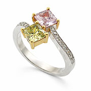 18K White Gold 1.65cttw Diamond Toi et Moi Ring