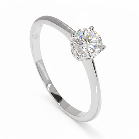 18K White Gold Solitaire Ring : 0.50 ct Diamond