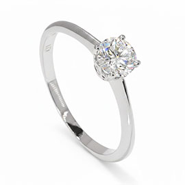 18K White Gold Solitaire Ring : 0.50 ct Diamond