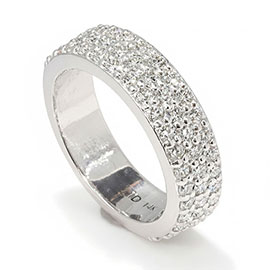 14K White Gold Band : 1.40 ct Diamonds