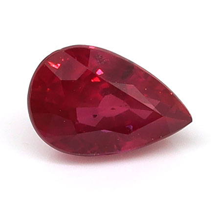 0.57 ct Pear Shape Natural Ruby : Rich Red