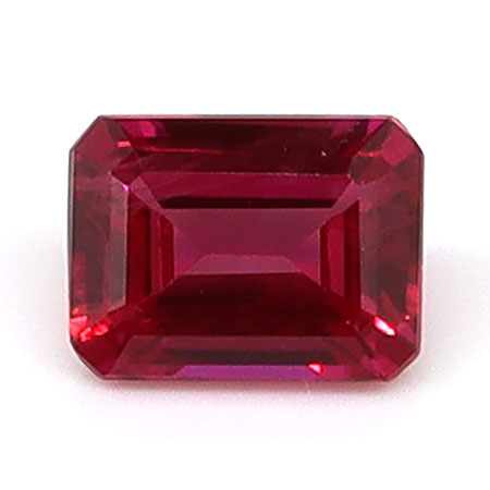 0.24 ct Emerald Cut Natural Ruby : Fiery Red