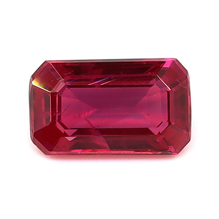 0.36 ct Emerald Cut Natural Ruby : Fiery Red