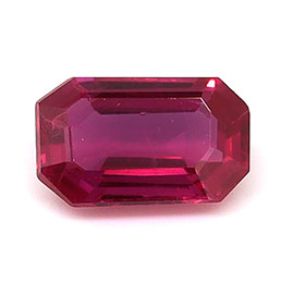 0.28 ct Emerald Cut Natural Ruby : Fiery Red