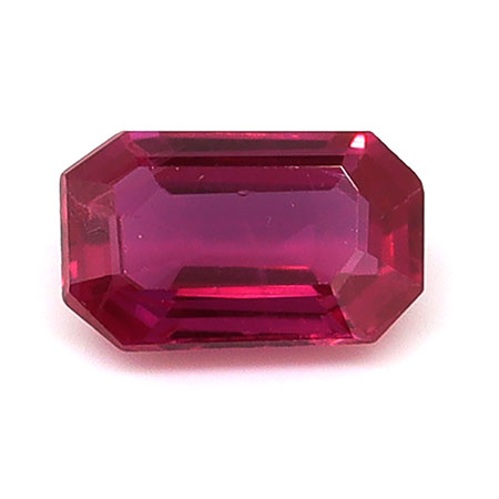 0.28 ct Emerald Cut Natural Ruby : Fiery Red