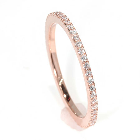 18K Rose Gold Band : 0.33 cttw Diamonds