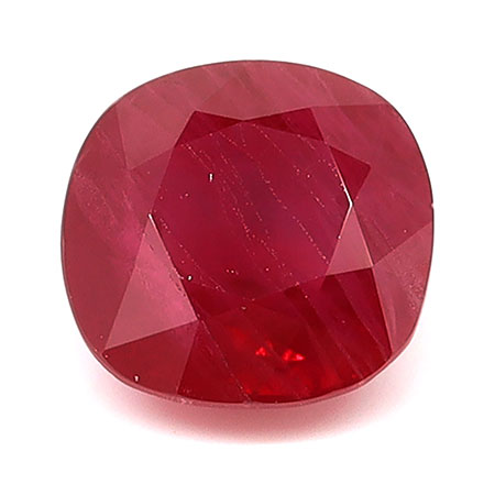 2.05 ct Cushion Cut Natural Ruby : Rich Red