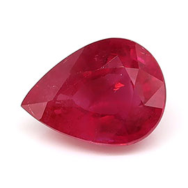 2.03 ct Pear Shape Natural Ruby : Fiery Red