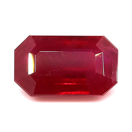 2.05 ct Emerald Cut Natural Ruby : Rich Pigeon Blood Red