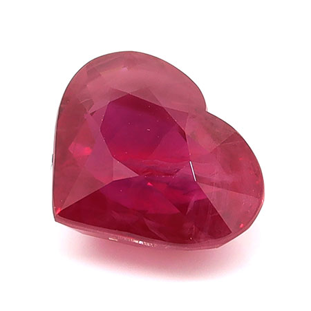 3.33 ct Heart Shape Natural Ruby : Fiery Red