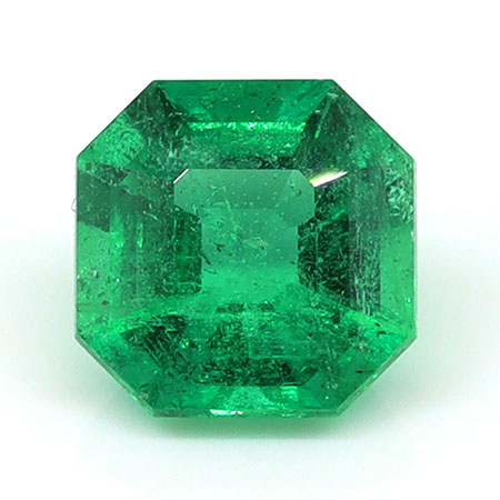 0.61 ct Emerald Cut Natural Emerald : Grass Green