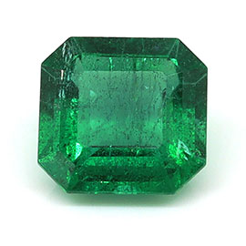 0.64 ct Emerald Cut Natural Emerald : Grass Green