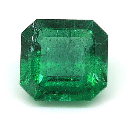 0.64 ct Emerald Cut Natural Emerald : Grass Green
