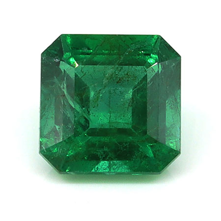 0.59 ct Emerald Cut Natural Emerald : Grass Green