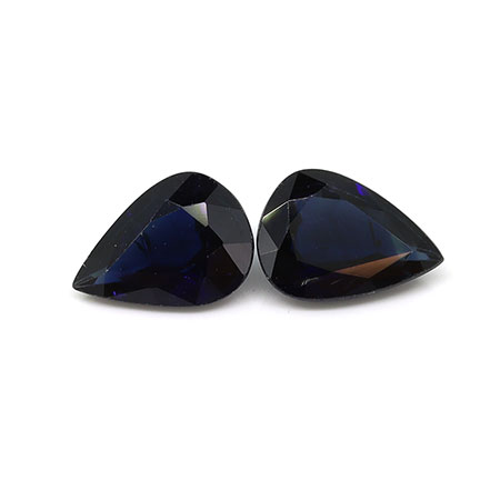 1.56 cttw Pair of Pear Shape Natural Blue Sapphires : Deep Rich Blue