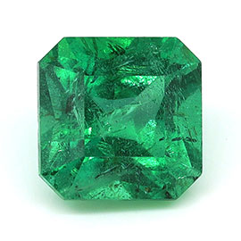1.44 ct Emerald Cut Natural Emerald : Grass Green